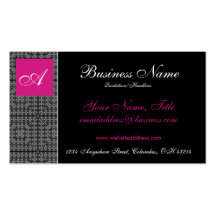 Elegant Lace with Pink Monogram Business Cards