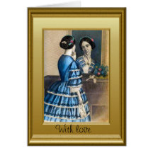 Elegant Ladies, Looking in the mirror Greeting Card