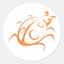 Elegant Ladybug Tattoo Style Round Stickers