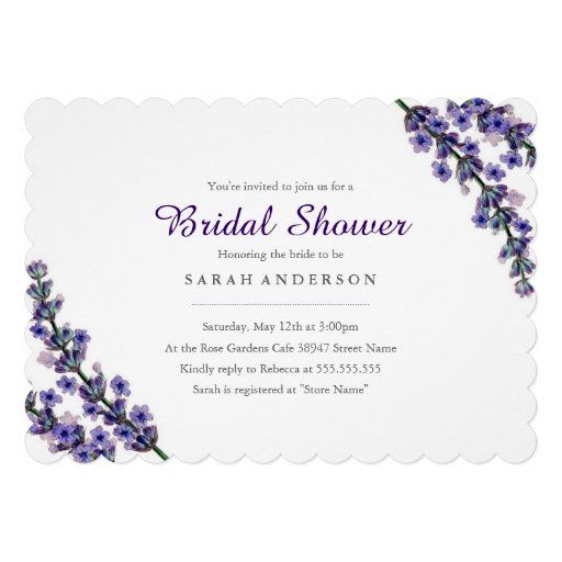 Elegant Lavender Bridal Shower Invitation