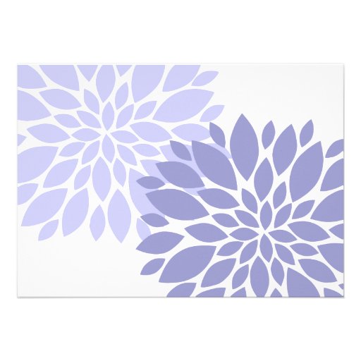 Elegant Lavender Floral Burst Script Bridal Shower Custom Announcement