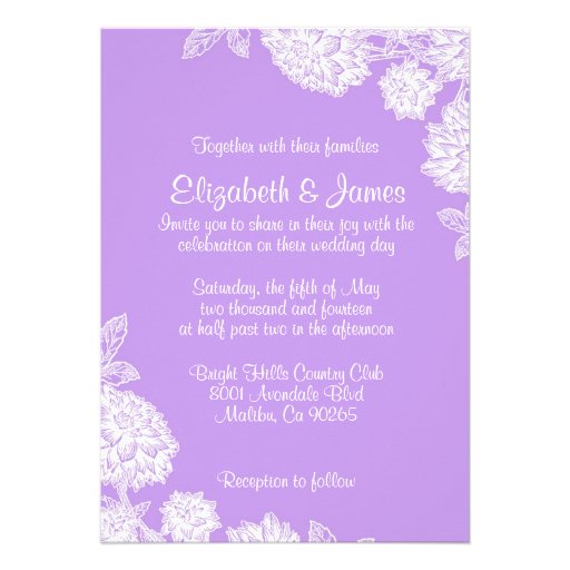 Elegant Lavender Wedding Invitations