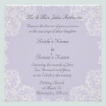 Elegant Lavender with White Swirls Wedding invitations