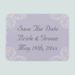 Elegant Lavender with White Swirls Wedding magnets