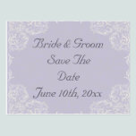 Elegant Lavender with White Swirls Wedding postcards