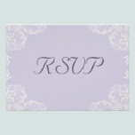 Elegant Lavender with White Swirls Wedding RSVP invitations