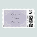 Elegant Lavender with White Swirls Wedding stamps