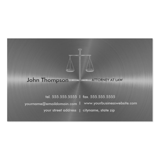 Elegant Lawyer / Attorney / Legal Business Card (front side)