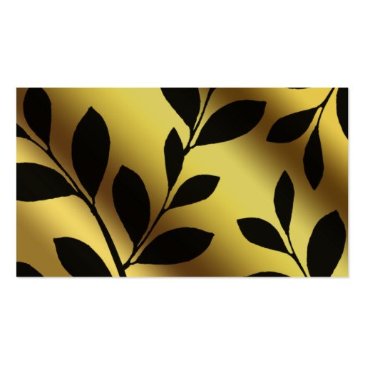 Elegant Leaf Business Card Landscaping Gold (front side)