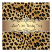 Elegant Leopard Birthday Party Invitations invitations