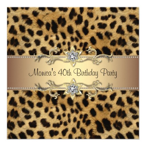 Elegant Leopard Birthday Party Invitations