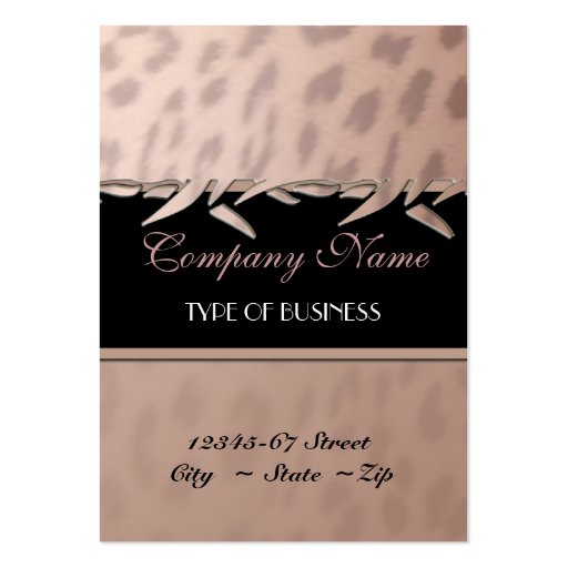 Elegant Leopard Print  Business Card Template (front side)