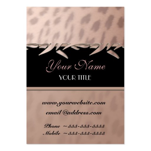 Elegant Leopard Print  Business Card Template (back side)