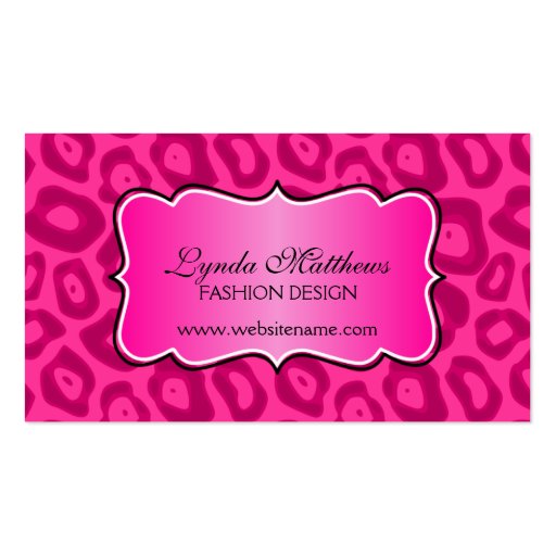 Elegant Leopard Print Business Cards (front side)