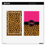 Elegant Leopard Print Pink Dots Girly Chic Custom Kindle Fire Decals