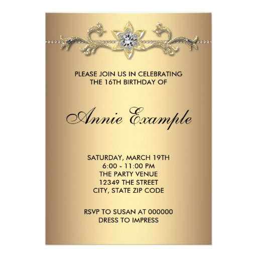 Elegant Leopard Sweet Sixteen Birthday Party Personalized Invite