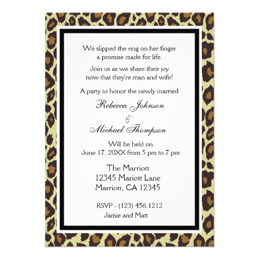 Elegant Leopard Wedding Invitation