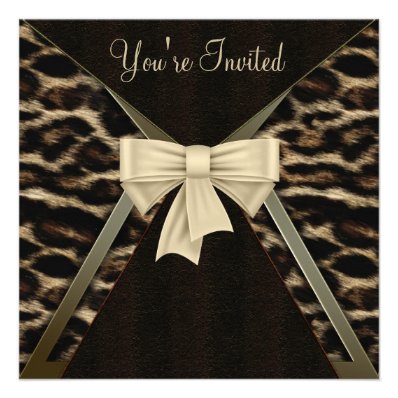 Elegant Leopard Womans Birthday Party Invite