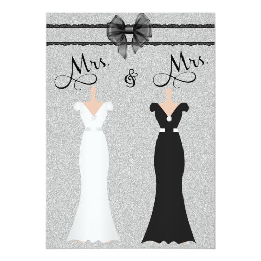 Elegant Lesbian Gay Two Brides Wedding Invitation Zazzle