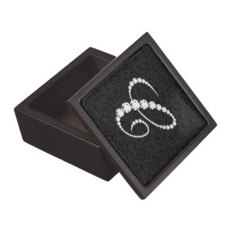 Elegant Letter C Sparkling Diamonds-Monogram Premium Keepsake Box