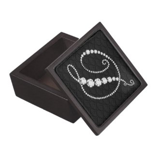 Elegant Letter D Sparkling Diamonds-Monogram Premium Trinket Boxes