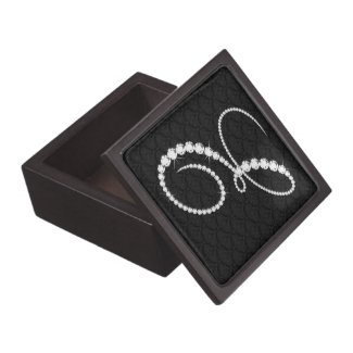 Elegant Letter E Sparkling Diamonds-Monogram Premium Keepsake Boxes