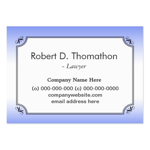 Elegant light blue informative profile card business card