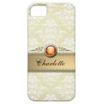 Elegant Light Gold Damask Pattern iPhone 5 Covers