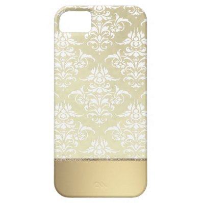 Elegant Light Gold-like Vintage Damask Pattern Cover For iPhone 5/5S