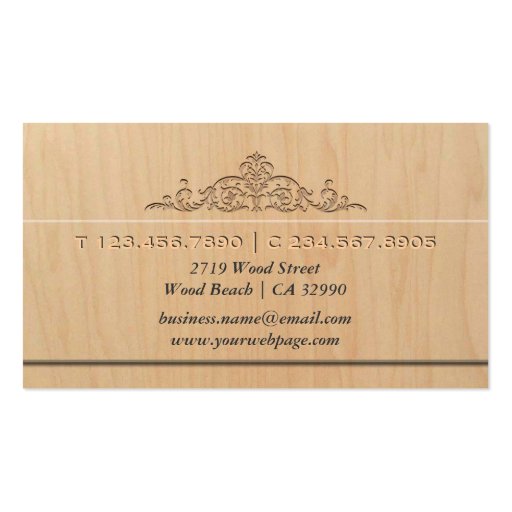 Elegant Light Wood Business Card Template (back side)