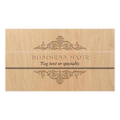 Elegant Light Wood Business Card Template (front side)