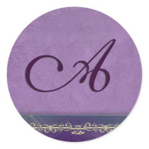 Elegant lilac and purple monogram envelope seals stickers by aslentz Elegant lilac and purple monogram envelope seals stickers