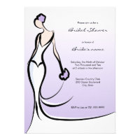 Elegant Lilac Bridal Shower Invitations