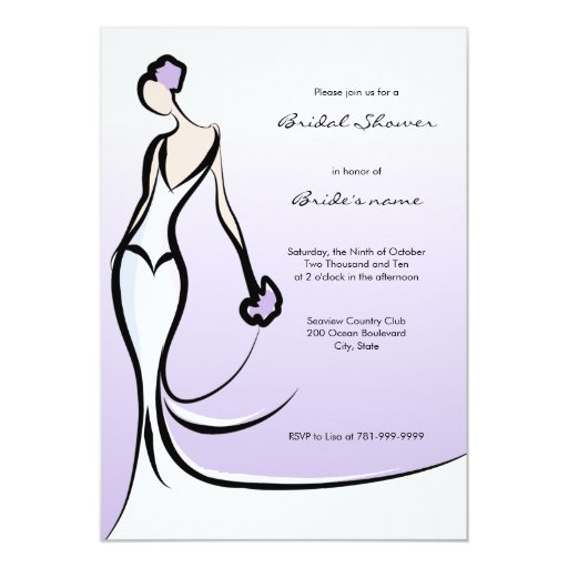 Elegant Lilac Bridal Shower Invitations Zazzle