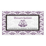 Elegant lilac purple damask fashion business cards