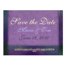 Elegant lilac save tthe date template - postcards