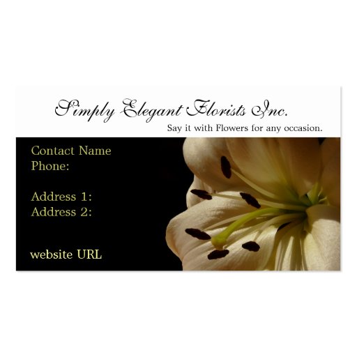 Elegant Lily Flower  Business Cards