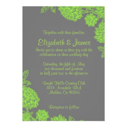 Elegant Lime Green Wedding Invitations