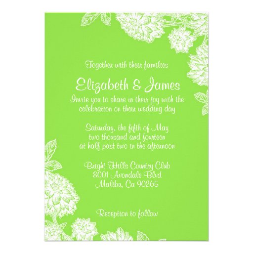 Elegant Lime Wedding Invitations