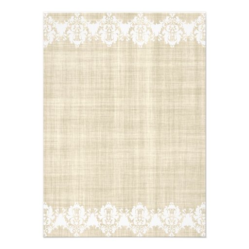 Elegant Linen And Lace Wedding Invitations