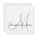 Elegant Linen Monogram Wedding Invitation invitation