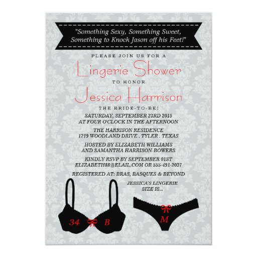 Free Printable Lingerie Shower Invitations Templates