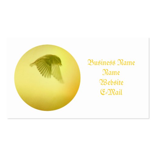 Elegant Little Bird Business Card Template (front side)