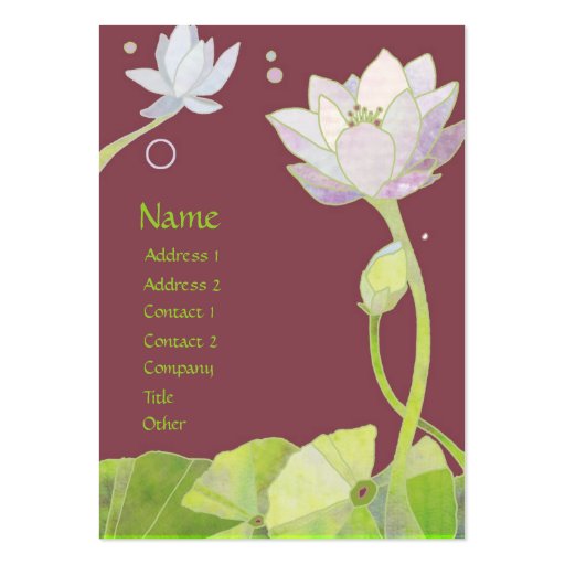 Elegant Lotus Business Cards (front side)