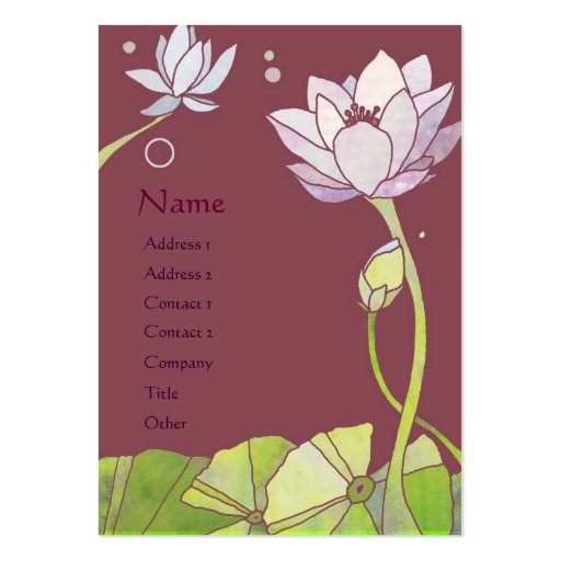 Elegant Lotus Business Cards (front side)