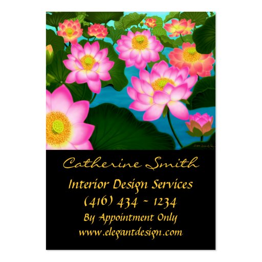 Elegant Lotus Floral Business Card (front side)