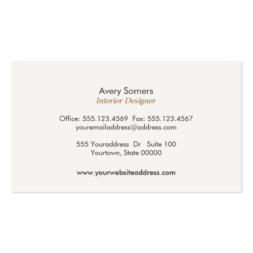 Elegant Lotus Flower Interior Designer Business Business Card Templates (back side)