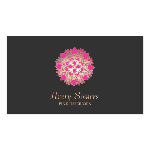Elegant Lotus Flower Interior Designer Business Business Card Templates