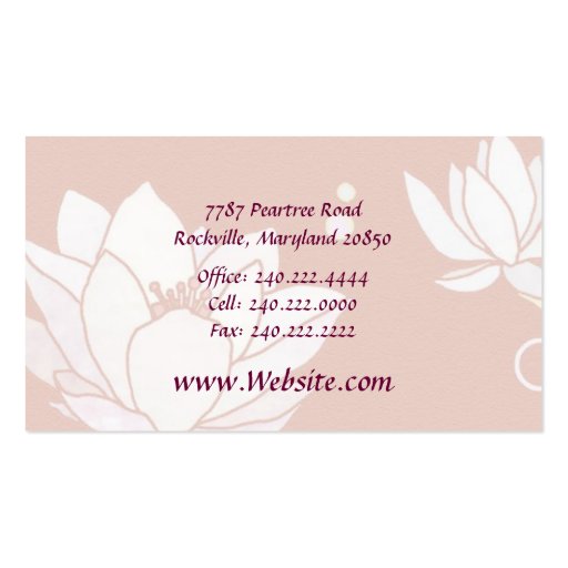 Elegant Lotus: Salon/Spa Business Cards (back side)