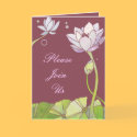 Elegant Lotus Wedding Invitation Card